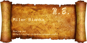 Miler Bianka névjegykártya